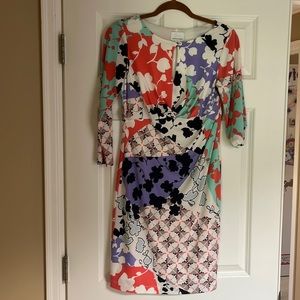 Multi- colored 3/4 sleeved dress